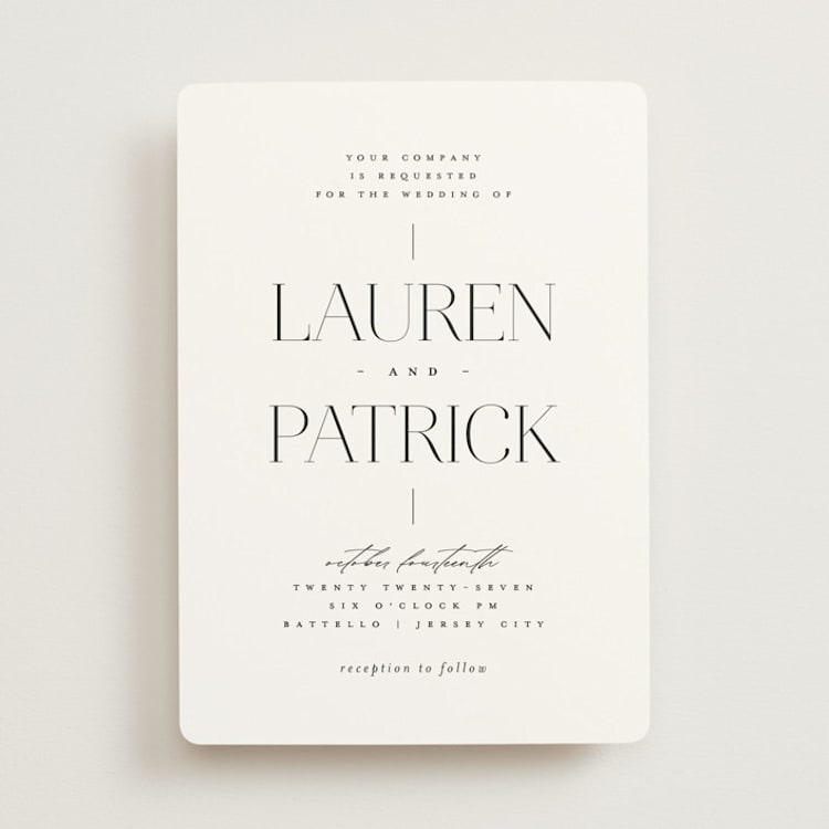 "Modern Type" - Wedding Invitations in Moon by Heather Cairl - Front
