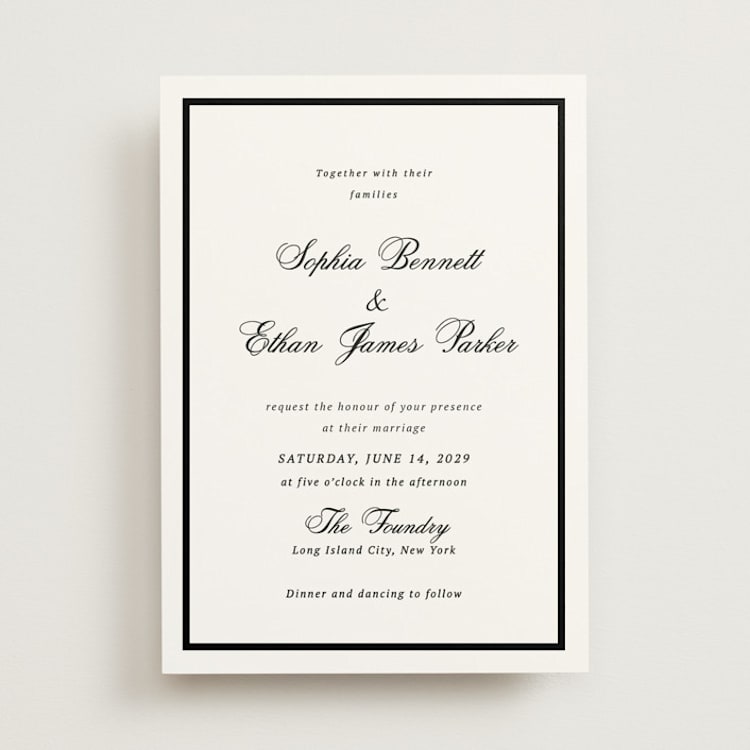"Chic Union" - Wedding Invitations in Mystic Raven by Cass Loh - Front