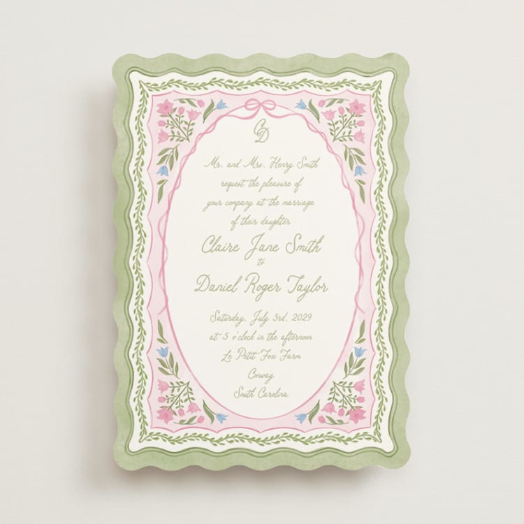 "Folk Garden" - Wedding Invitations in Garden by Creo Study - Front