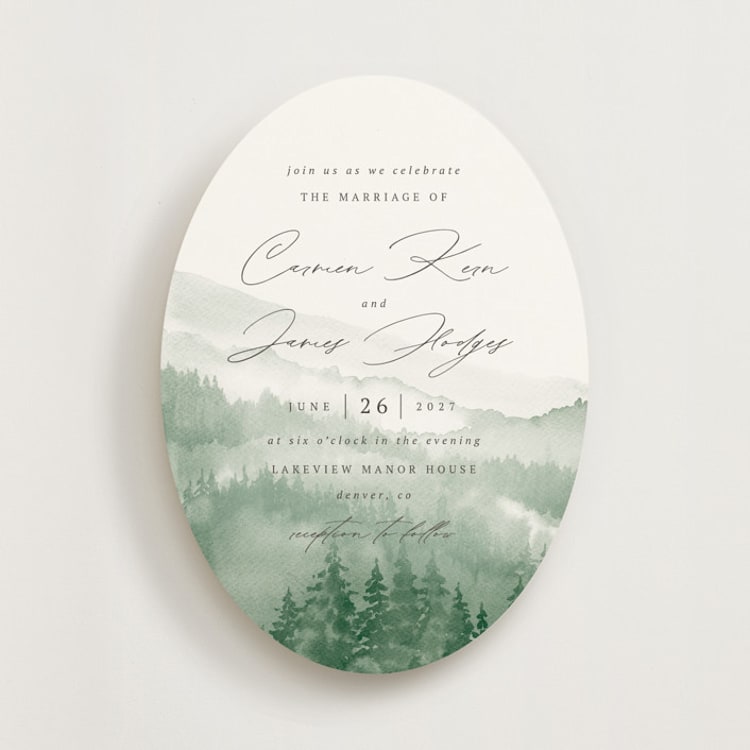 "Over the mountains" - Wedding Invitations in Fern by Helen Halik - Front