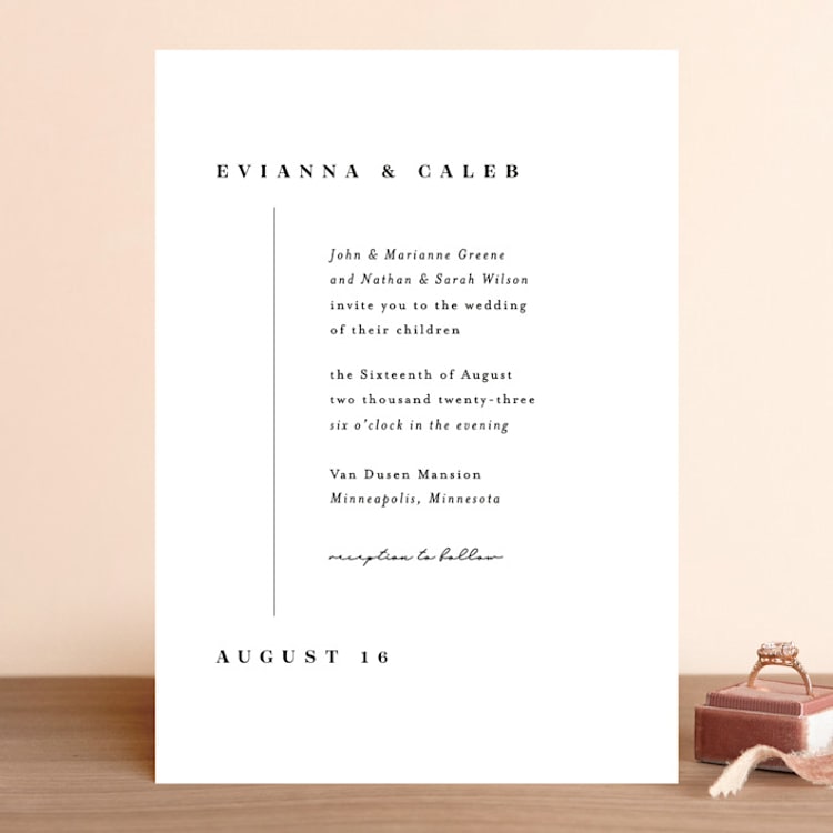"Aligned" - Wedding Invitations in Pearl by Michelle Taylor - Front