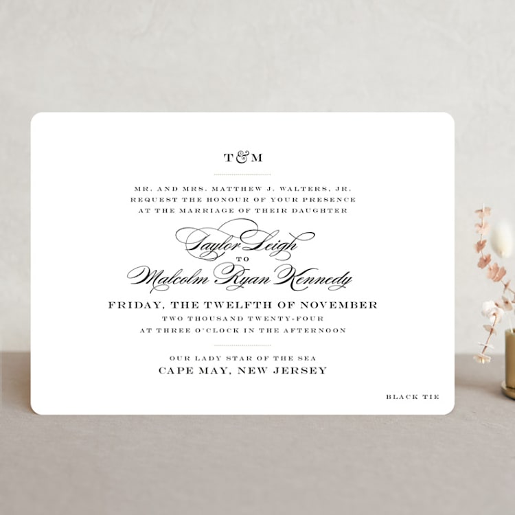 "Charming Go Lightly" - Wedding Invitations in Crisp Black by danielleb - Front