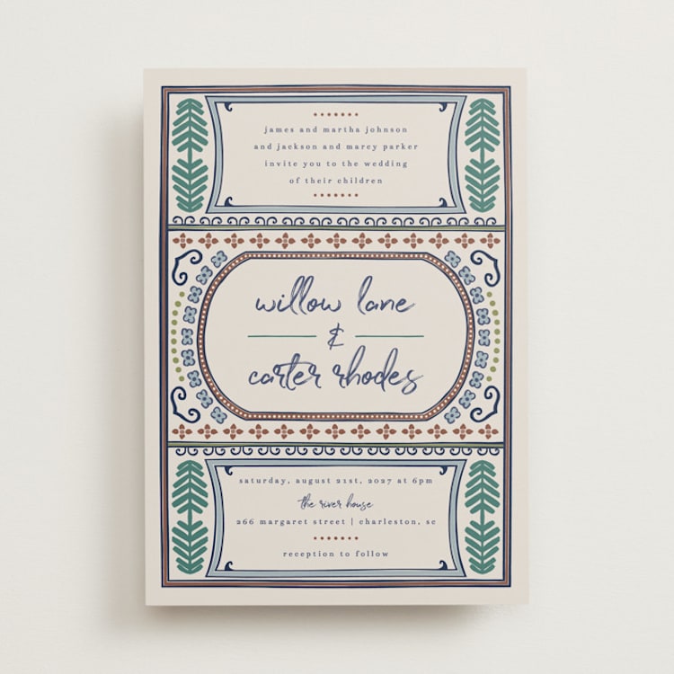 "Vase" - Wedding Invitations in Neptune by Kelly Watkins - Front
