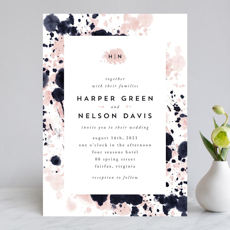 "artful celebration" - Wedding Invitations in Blush by Qing Ji - Front