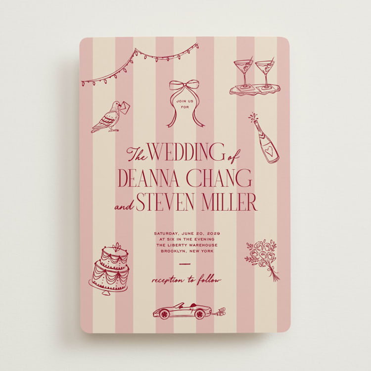 "Thompson" - Wedding Invitations in Rose by Jennifer Lew - Front