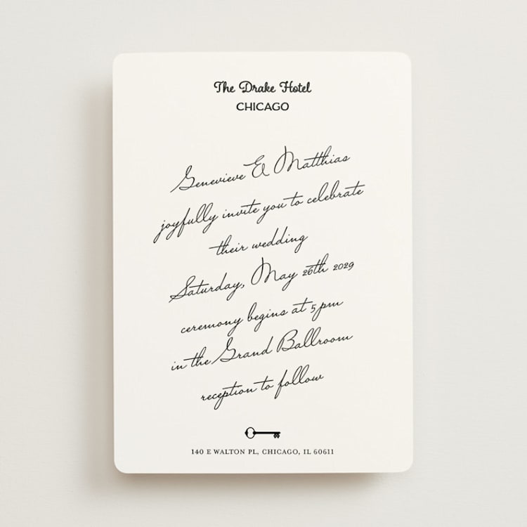 "Hotel" - Wedding Invitations in Ivory by Studio Suku - Front