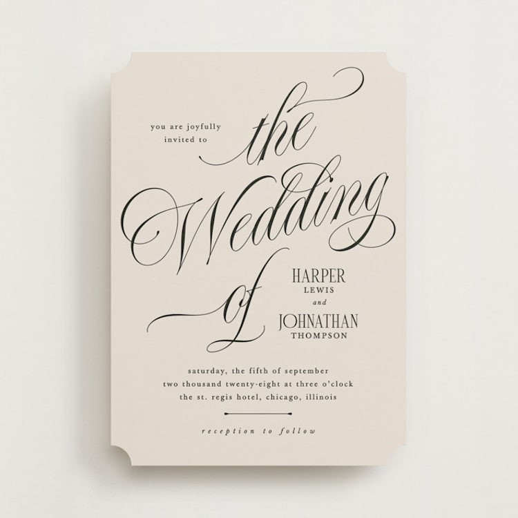 "Mirin" - Wedding Invitations in Linen by Kate Ahn - Front