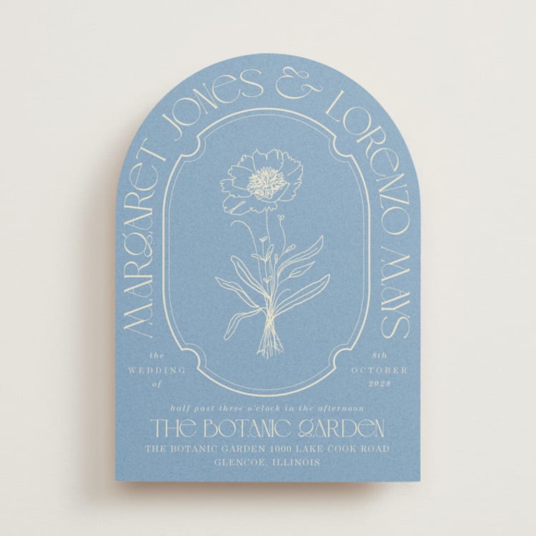 "Flora Arch" - Wedding Invitations in Cerulean by Baumbirdy - Front