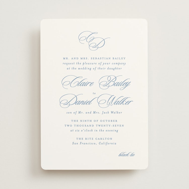 "Aristocratic" - Wedding Invitations in Sky by Creo Study - Front