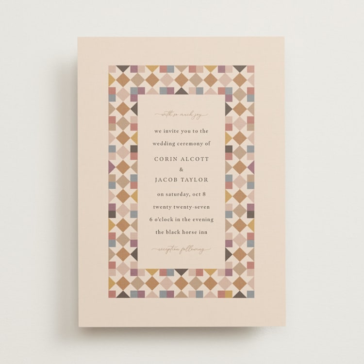 "prairie patchwork quilt" - Wedding Invitations in Autumn by Jessica Yeo - Front