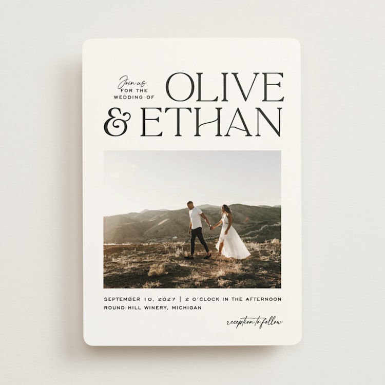 "Casual" - Wedding Invitations in Pearl by Owl and Toad - Front
