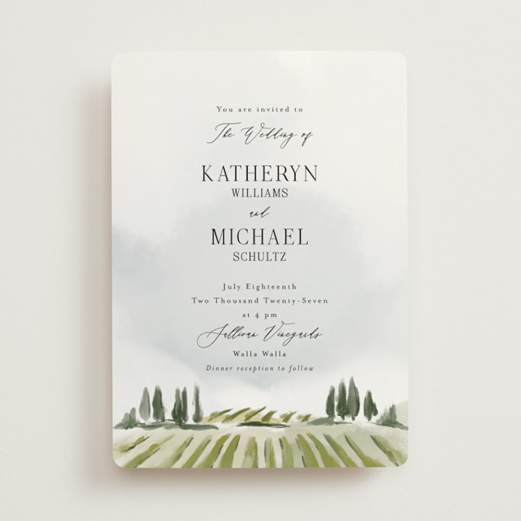 "Estate" - Wedding Invitations in Sky by Rebecca Durflinger - Front