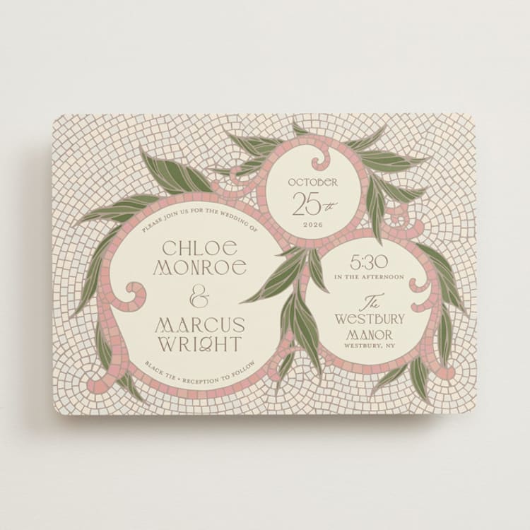 "1081" - Wedding Invitations in Blush by GeekInk Design - Front