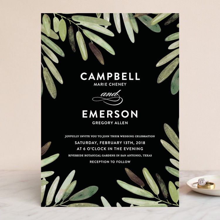 "Parting Branches" - Wedding Invitations in Midnight by Haley Warner - Front