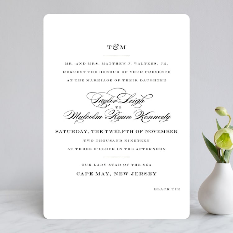 "Charming Go Lightly" - Wedding Invitations in Crisp Black by danielleb - Front