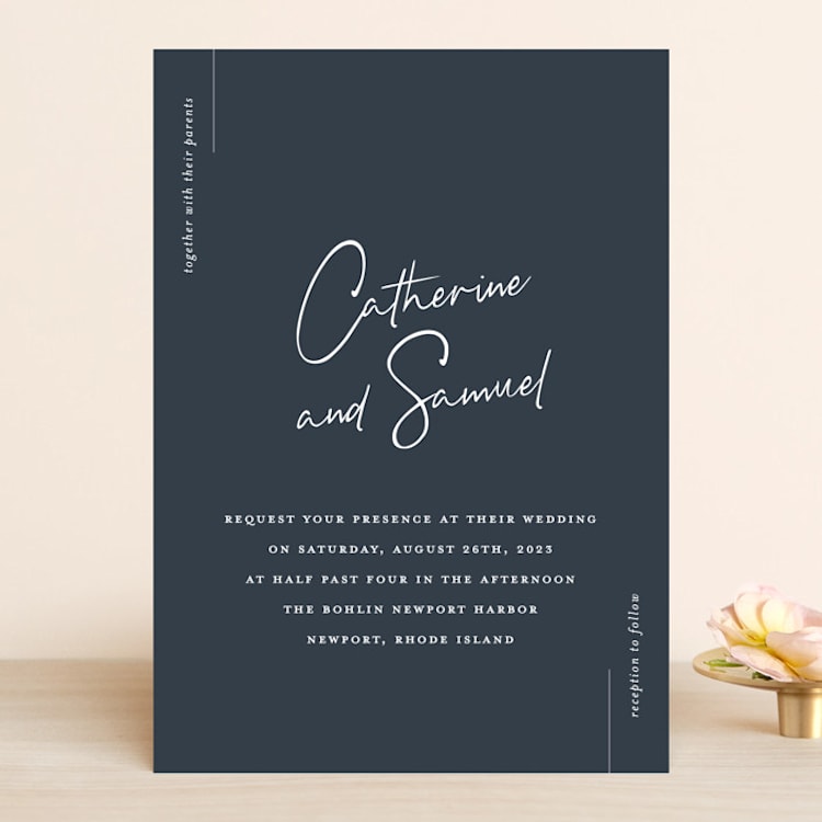 "Proposal" - Wedding Invitations in Marine by Sandra Picco Design - Front