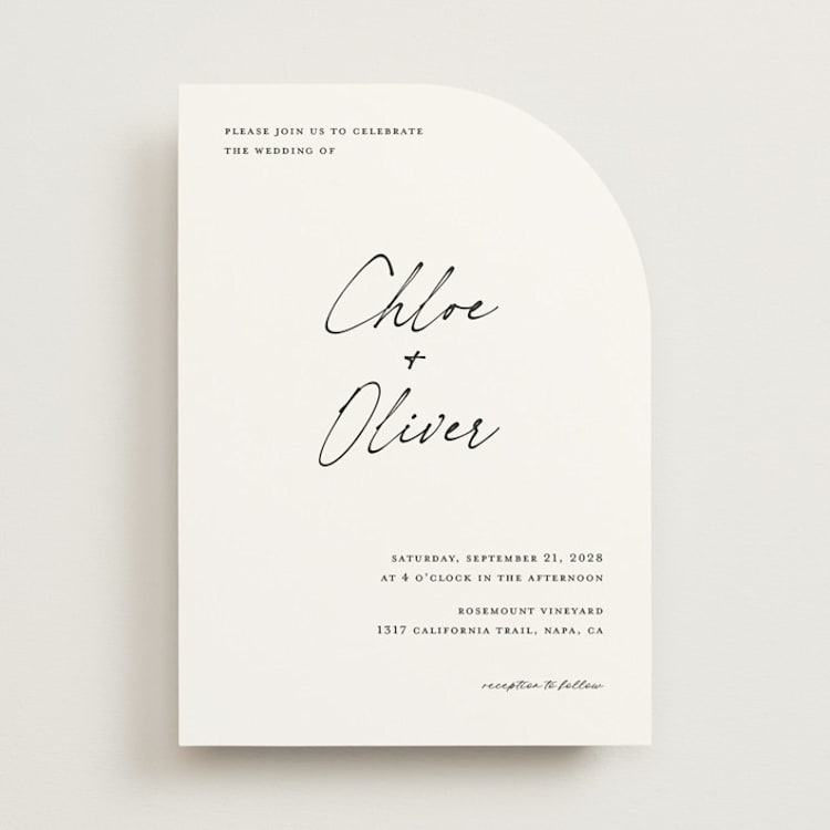 "Modern Classic" - Wedding Invitations in Jasmine by Pippa Shaw - Front