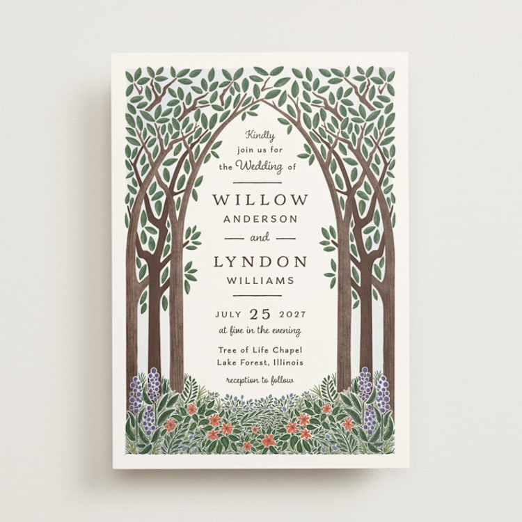 "Nature's Chapel" - Wedding Invitations in Forest by Paper Sun Studio - Front
