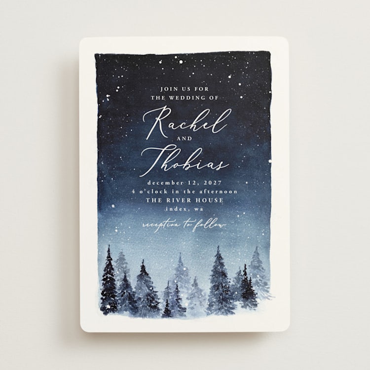 "Let It Snow" - Wedding Invitations in Celestial by Anastasia Makarova - Front
