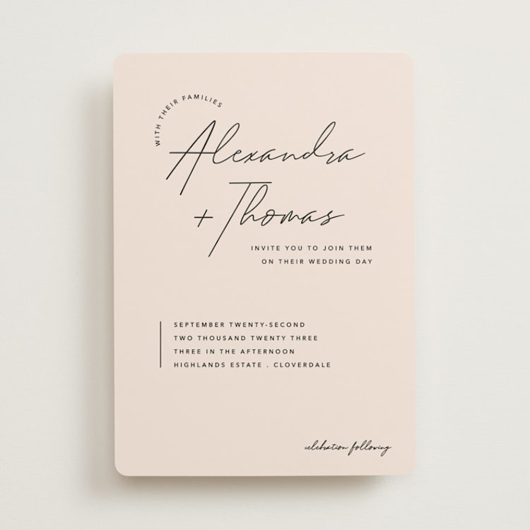 "Aesthetic" - Wedding Invitations in Blush by Liz Conley - Front