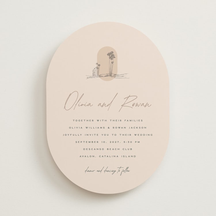 "Sunset Beach" - Wedding Invitations in Sand by Owl and Toad - Front