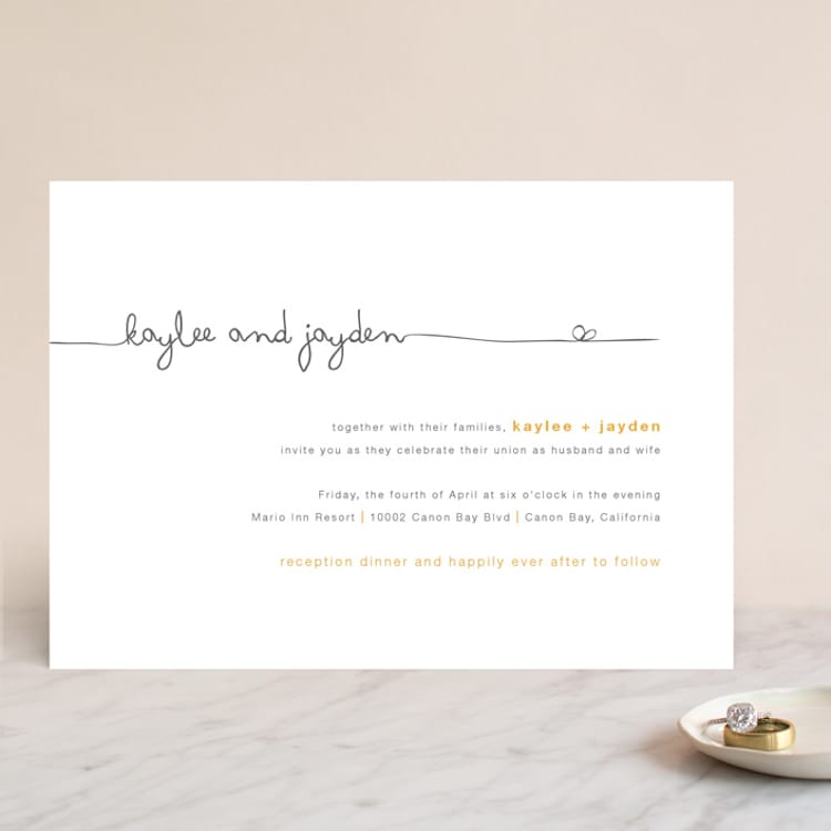 "The Happy Couple" - Wedding Invitations in Tangerine by R studio - Front