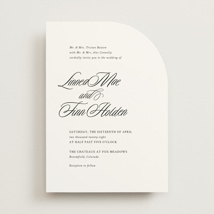 "Sophistique" - Wedding Invitations in Linen by Cindy Reynolds - Front