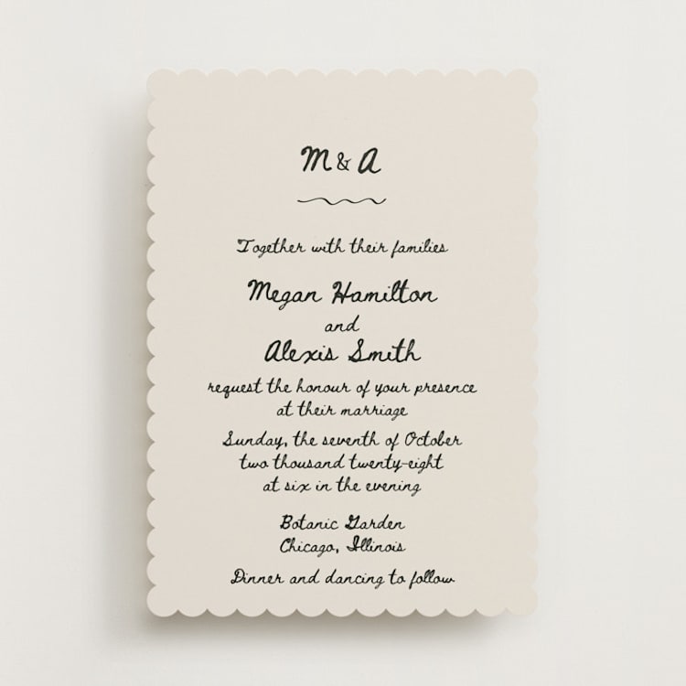 "simple monogram" - Wedding Invitations in Lace by Cass Loh - Front