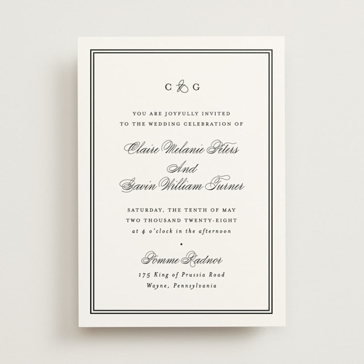"Timeless Together" - Wedding Invitations in Tuxedo by Carolyn MacLaren - Front