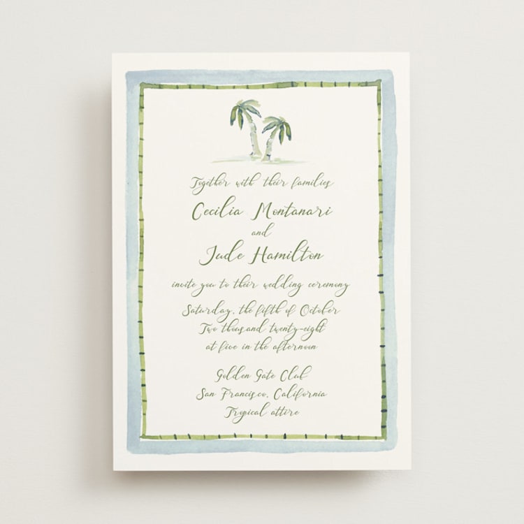 "Alento" - Wedding Invitations in Celeste by Pati Cascino - Front