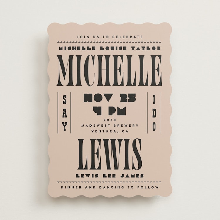"Bold Stack" - Wedding Invitations in Noir by Alethea and Ruth - Front