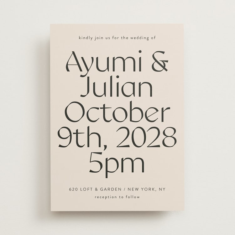 "Ayumi" - Wedding Invitations in Ivory by Melanie Kosuge - Front