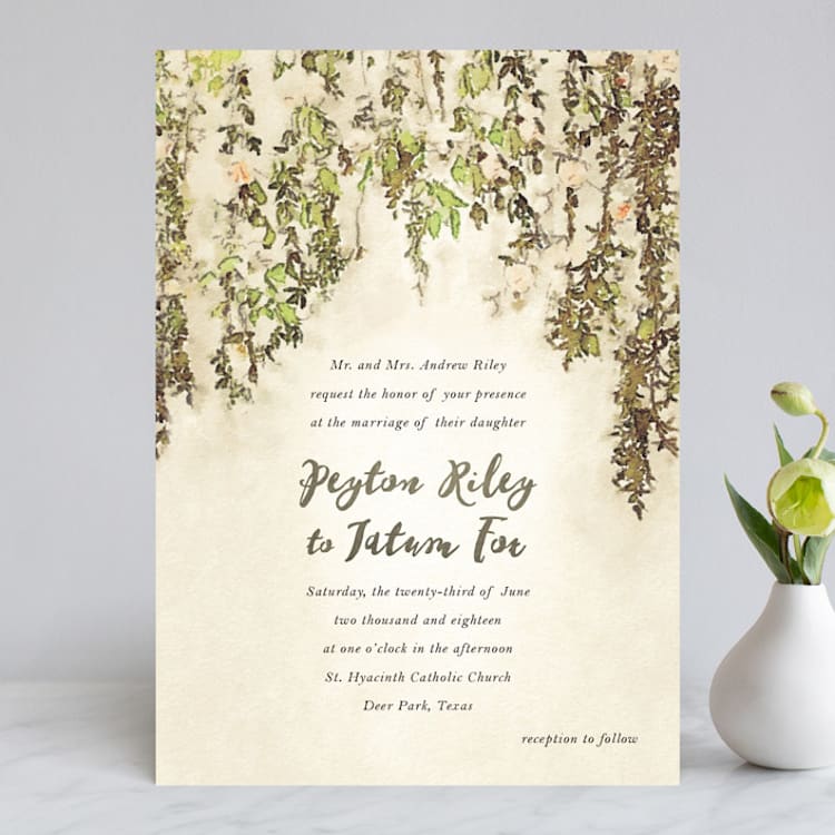 "English Countryside" - Wedding Invitations in Moss by Design Lotus - Front