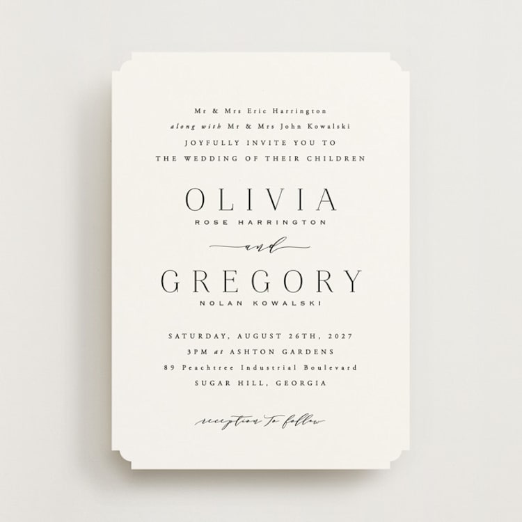 "Classy Type" - Wedding Invitations in Lily by Hooray Creative - Front