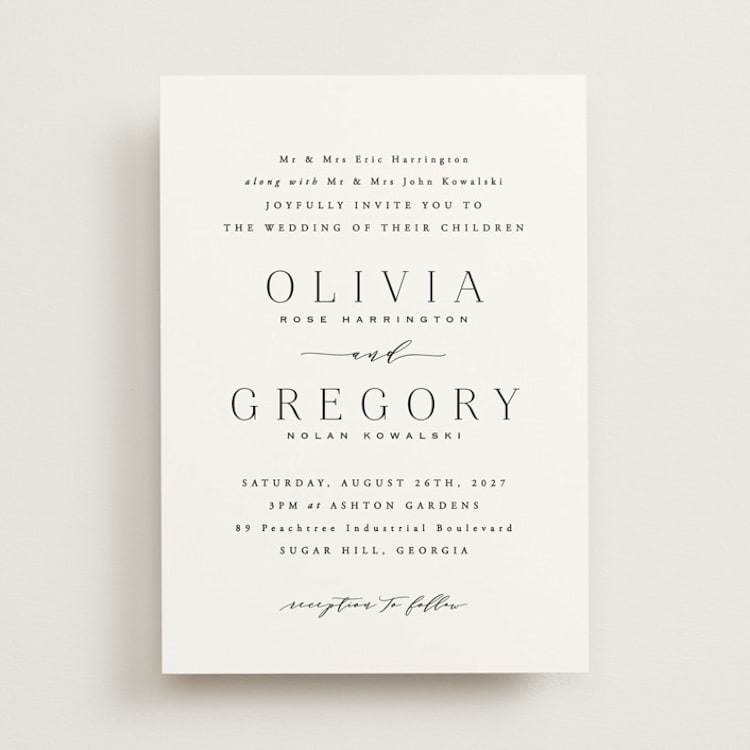 "Classy Type" - Wedding Invitations in Lily by Hooray Creative - Front