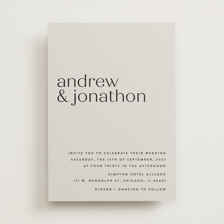 "Align" - Wedding Invitations in Linen by JoAnn Jinks - Front