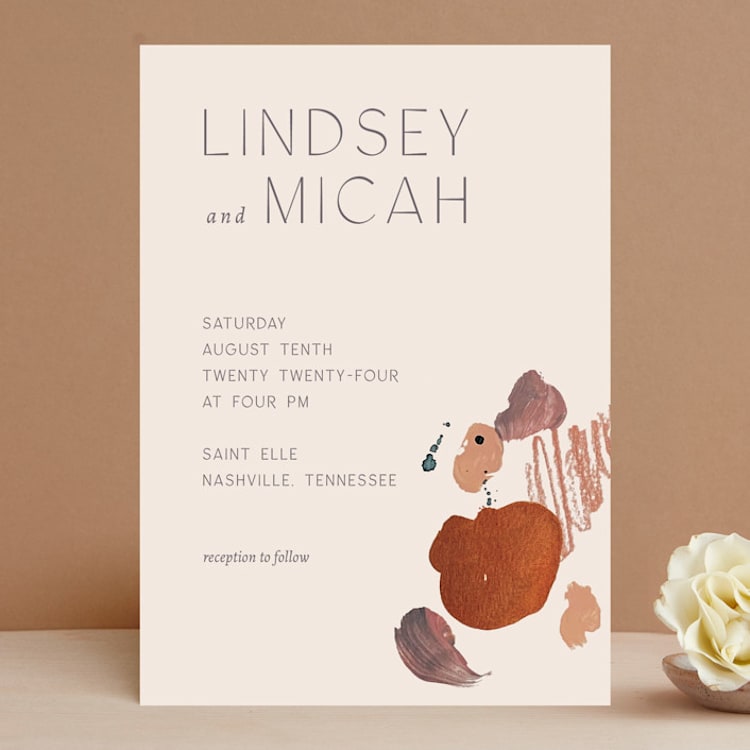 "Painted Sands" - Wedding Invitations in Terracotta by Chelsea Petaja - Front