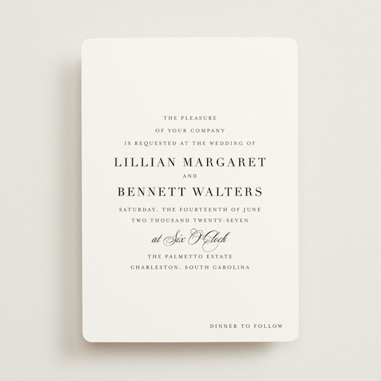 "Charleston" - Wedding Invitations in Tuxedo by Megan Davis - Front