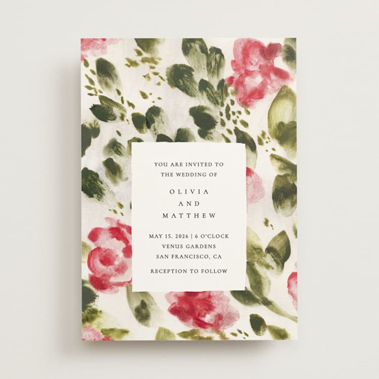 "Wild Roses" - Wedding Invitations in Bush by Sumak Studio - Front