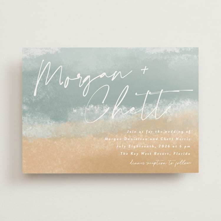 "Seaside" - Wedding Invitations in Seaglass by Rebecca Durflinger - Front