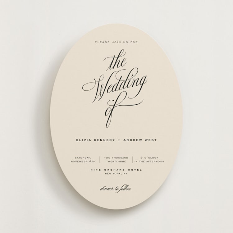 "Modern Romance" - Wedding Invitations in Almond by Eric Clegg - Front