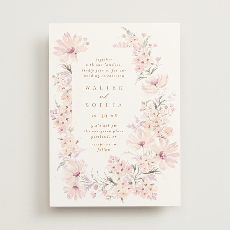 "kosmos" - Wedding Invitations in Cotton Candy by Phrosné Barwood - Front