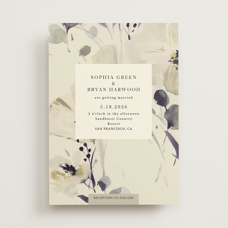 "Linen and Cloth" - Wedding Invitations in Almond by Peony Rose Design - Front