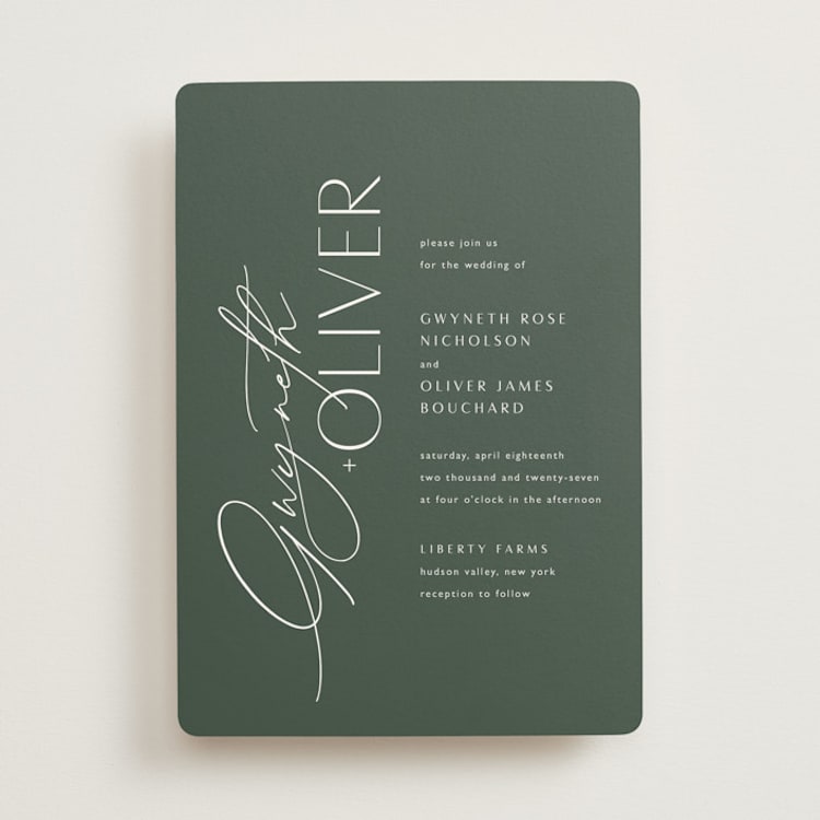 "Flip" - Wedding Invitations in Forest by Kelly Schmidt - Front