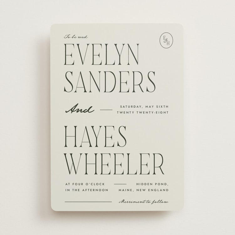 "Hayes" - Wedding Invitations in Forest by Blustery August - Front