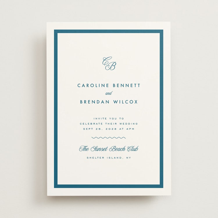 "Coast" - Wedding Invitations in Ocean by Kelly Schmidt - Front