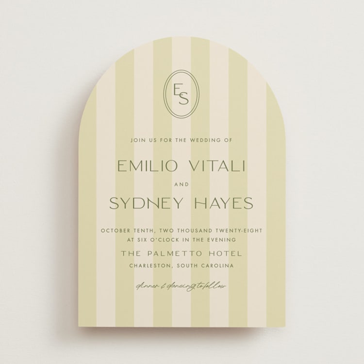 "Palmetto" - Wedding Invitations in Lime by Ellen Schlegelmilch - Front