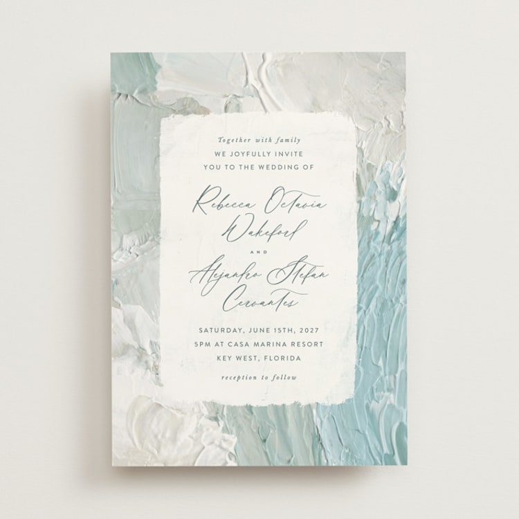 "Tidal Wave" - Wedding Invitations in Aqua by Hooray Creative - Front