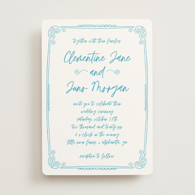 "darby" - Wedding Invitations in Azure by Kelly Watkins - Front