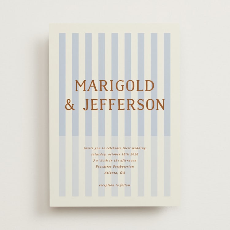 "Stripes" - Wedding Invitations in Wave by Kelly Watkins - Front